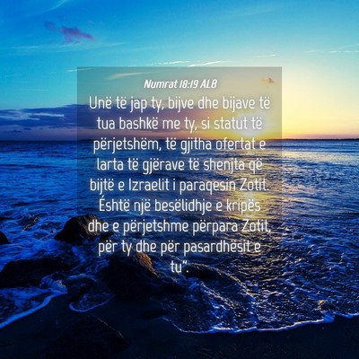 Picture 04 - Numrat 18:19 ALB - Unë të jap ty, bijve dhe bijave të tua bashkë - Bible Verse Picture