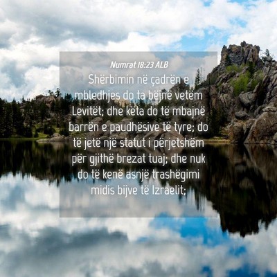 Picture 04 - Numrat 18:23 ALB - Shërbimin në çadrën e mbledhjes do ta bëjnë - Bible Verse Picture