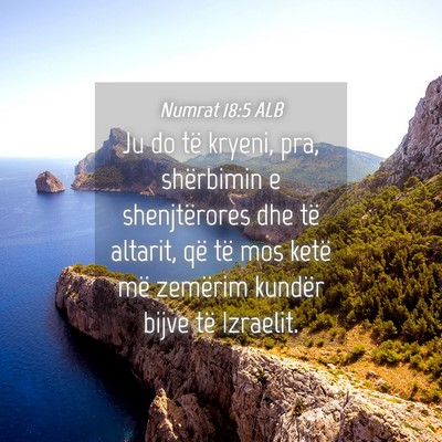 Picture 04 - Numrat 18:5 ALB - Ju do të kryeni, pra, shërbimin e shenjtërores - Bible Verse Picture