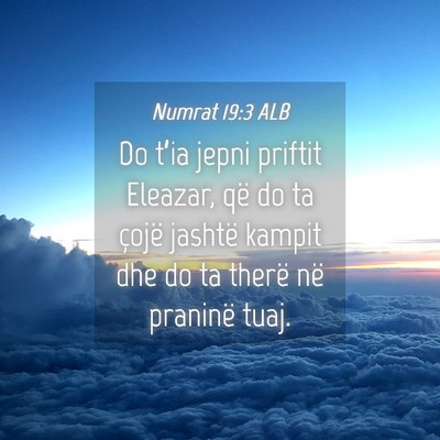Picture 04 - Numrat 19:3 ALB - Do t’ia jepni priftit Eleazar, që do ta çojë - Bible Verse Picture