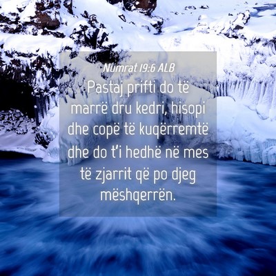 Picture 04 - Numrat 19:6 ALB - Pastaj prifti do të marrë dru kedri, hisopi dhe - Bible Verse Picture