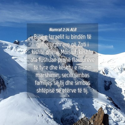 Picture 04 - Numrat 2:34 ALB - Bijtë e Izraelit iu bindën të gjitha urdhrave - Bible Verse Picture