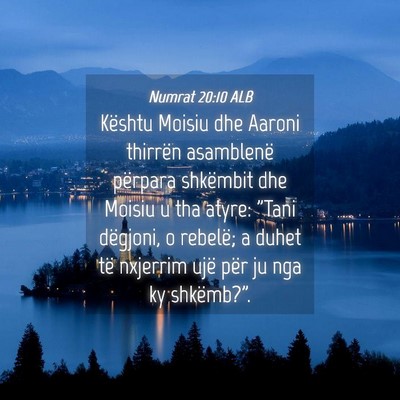 Picture 04 - Numrat 20:10 ALB - Kështu Moisiu dhe Aaroni thirrën asamblenë - Bible Verse Picture