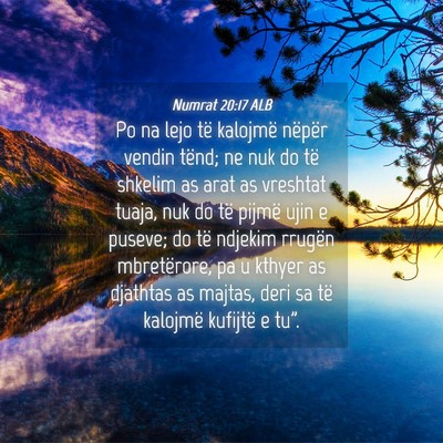 Picture 04 - Numrat 20:17 ALB - Po na lejo të kalojmë nëpër vendin tënd; ne - Bible Verse Picture