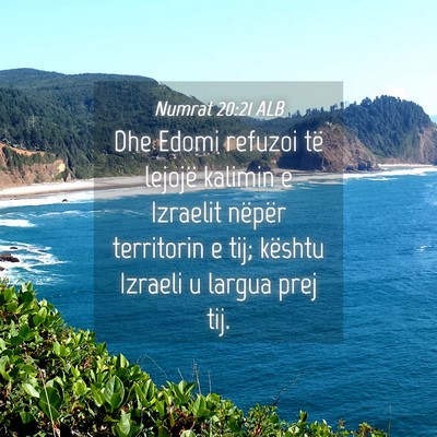 Picture 04 - Numrat 20:21 ALB - Dhe Edomi refuzoi të lejojë kalimin e Izraelit - Bible Verse Picture