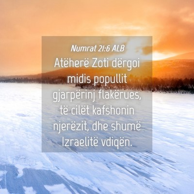 Picture 04 - Numrat 21:6 ALB - Atëherë Zoti dërgoi midis popullit gjarpërinj - Bible Verse Picture