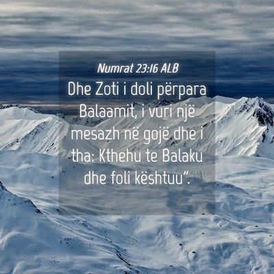 Picture 04 - Numrat 23:16 ALB - Dhe Zoti i doli përpara Balaamit, i vuri një - Bible Verse Picture