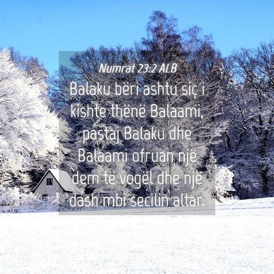 Picture 04 - Numrat 23:2 ALB - Balaku bëri ashtu siç i kishte thënë Balaami, - Bible Verse Picture