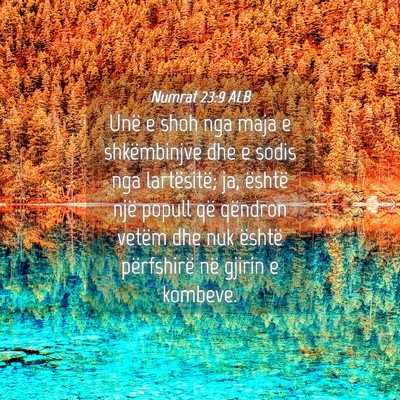 Picture 04 - Numrat 23:9 ALB - Unë e shoh nga maja e shkëmbinjve dhe e sodis - Bible Verse Picture