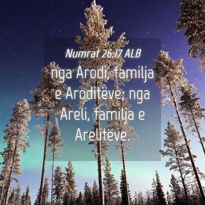 Picture 04 - Numrat 26:17 ALB - nga Arodi, familja e Aroditëve; nga Areli, - Bible Verse Picture