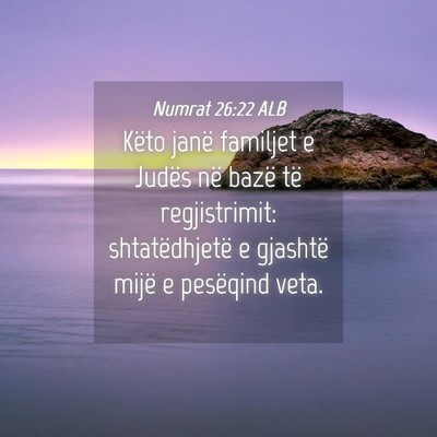 Picture 04 - Numrat 26:22 ALB - Këto janë familjet e Judës në bazë të - Bible Verse Picture