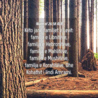 Picture 04 - Numrat 26:58 ALB - Këto janë familjet e Levit: familja e - Bible Verse Picture