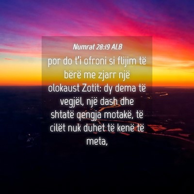 Picture 04 - Numrat 28:19 ALB - por do t’i ofroni si flijim të bërë me zjarr - Bible Verse Picture