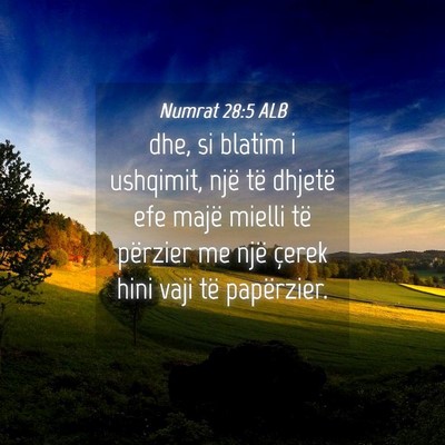 Picture 04 - Numrat 28:5 ALB - dhe, si blatim i ushqimit, një të dhjetë efe - Bible Verse Picture