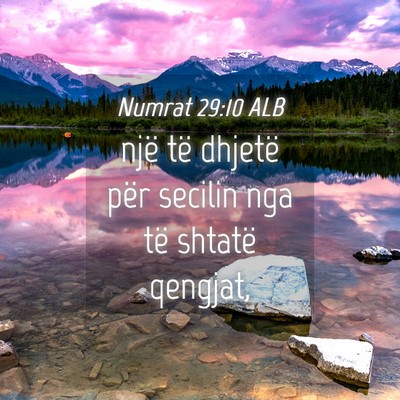 Picture 04 - Numrat 29:10 ALB - një të dhjetë për secilin nga të shtatë - Bible Verse Picture