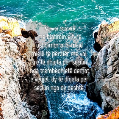 Picture 04 - Numrat 29:14 ALB - me blatimin e tyre ushqimor prej maje mielli të - Bible Verse Picture