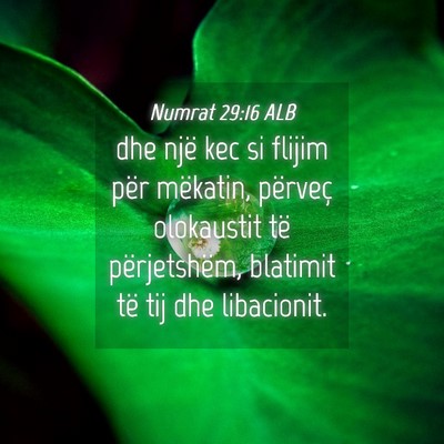 Picture 04 - Numrat 29:16 ALB - dhe një kec si flijim për mëkatin, përveç - Bible Verse Picture