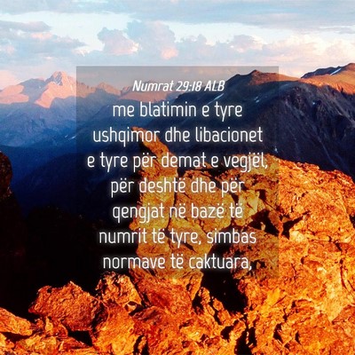 Picture 04 - Numrat 29:18 ALB - me blatimin e tyre ushqimor dhe libacionet e tyre - Bible Verse Picture