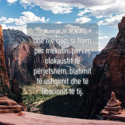 Picture 04 - Numrat 29:28 ALB - dhe një cjap, si flijim për mëkatin, përveç - Bible Verse Picture