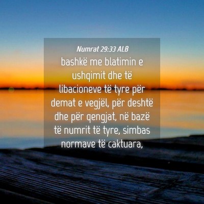 Picture 04 - Numrat 29:33 ALB - bashkë me blatimin e ushqimit dhe të - Bible Verse Picture