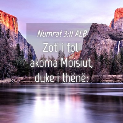 Picture 04 - Numrat 3:11 ALB - Zoti i foli akoma Moisiut, duke i - Bible Verse Picture