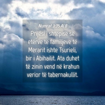 Picture 04 - Numrat 3:35 ALB - Prijësi i shtëpisë së etërve të familjeve - Bible Verse Picture