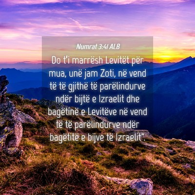 Picture 04 - Numrat 3:41 ALB - Do t’i marrësh Levitët për mua, unë jam - Bible Verse Picture