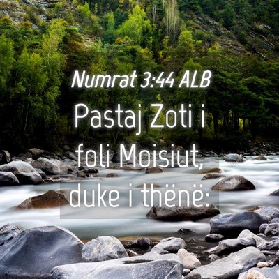 Picture 04 - Numrat 3:44 ALB - Pastaj Zoti i foli Moisiut, duke i - Bible Verse Picture