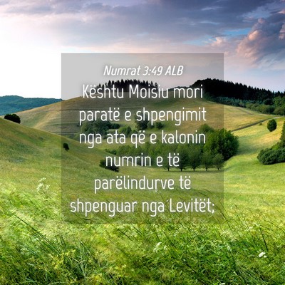 Picture 04 - Numrat 3:49 ALB - Kështu Moisiu mori paratë e shpengimit nga ata - Bible Verse Picture