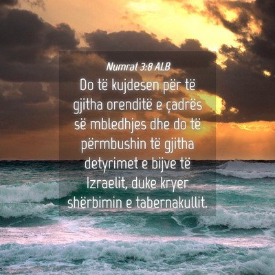 Picture 04 - Numrat 3:8 ALB - Do të kujdesen për të gjitha orenditë e - Bible Verse Picture