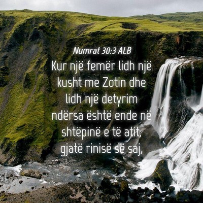 Picture 04 - Numrat 30:3 ALB - Kur një femër lidh një kusht me Zotin dhe lidh - Bible Verse Picture