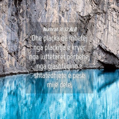 Picture 04 - Numrat 31:32 ALB - Dhe plaçka që mbetej nga plaçkitja e kryer nga - Bible Verse Picture