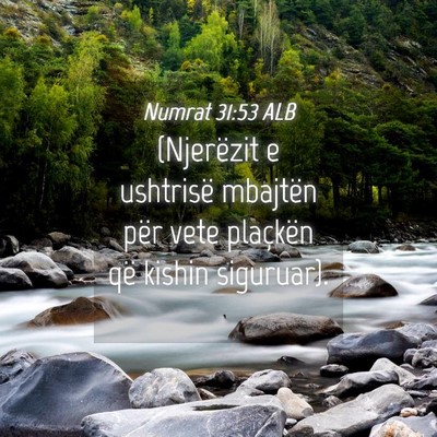 Picture 04 - Numrat 31:53 ALB - (Njerëzit e ushtrisë mbajtën për vete - Bible Verse Picture