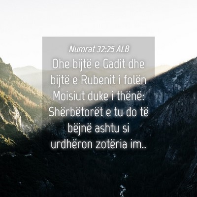 Picture 04 - Numrat 32:25 ALB - Dhe bijtë e Gadit dhe bijtë e Rubenit i folën - Bible Verse Picture