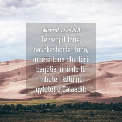 Picture 04 - Numrat 32:26 ALB - Të vegjlit tanë, bashkëshortet tona, kopetë - Bible Verse Picture