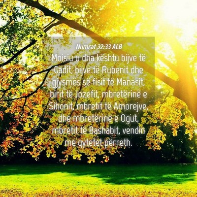 Picture 04 - Numrat 32:33 ALB - Moisiu u dha kështu bijve të Gadit, bijve të - Bible Verse Picture