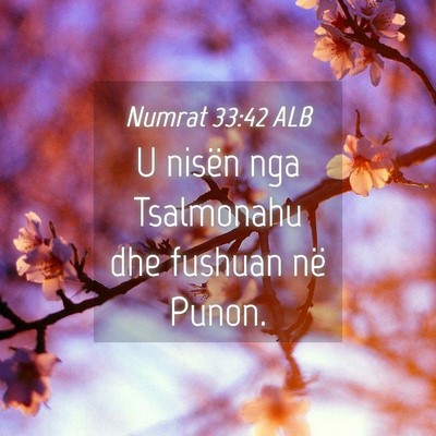 Picture 04 - Numrat 33:42 ALB - U nisën nga Tsalmonahu dhe fushuan në - Bible Verse Picture