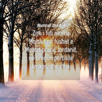 Picture 04 - Numrat 35:1 ALB - Zoti i foli akoma Moisiut në fushat e Moabit - Bible Verse Picture