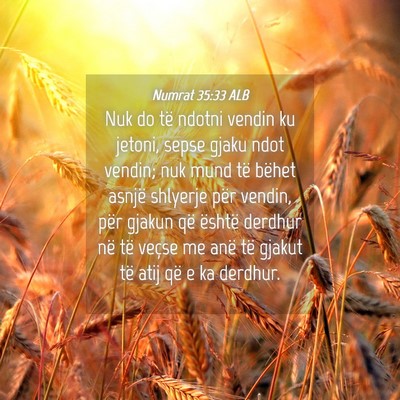 Picture 04 - Numrat 35:33 ALB - Nuk do të ndotni vendin ku jetoni, sepse gjaku - Bible Verse Picture