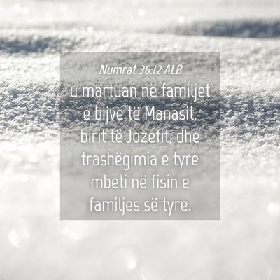 Picture 04 - Numrat 36:12 ALB - u martuan në familjet e bijve të Manasit, birit - Bible Verse Picture