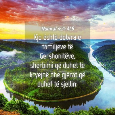 Picture 04 - Numrat 4:24 ALB - Kjo është detyra e familjeve të Gershonitëve, - Bible Verse Picture