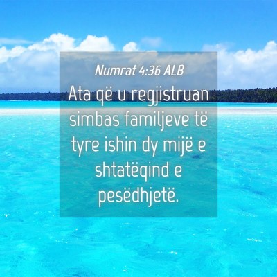 Picture 04 - Numrat 4:36 ALB - Ata që u regjistruan simbas familjeve të tyre - Bible Verse Picture