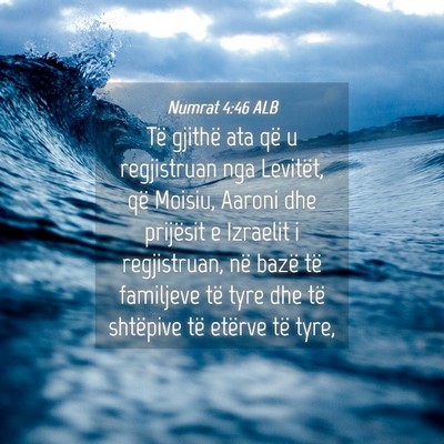 Picture 04 - Numrat 4:46 ALB - Të gjithë ata që u regjistruan nga Levitët, - Bible Verse Picture