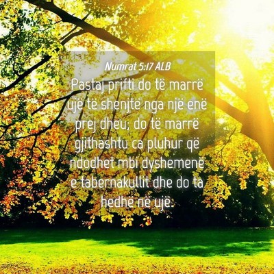 Picture 04 - Numrat 5:17 ALB - Pastaj prifti do të marrë ujë të shenjtë nga - Bible Verse Picture