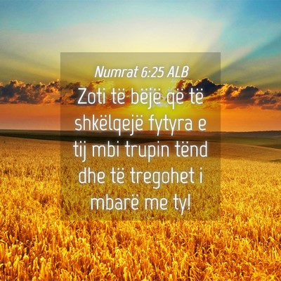 Picture 04 - Numrat 6:25 ALB - Zoti të bëjë që të shkëlqejë fytyra e tij - Bible Verse Picture