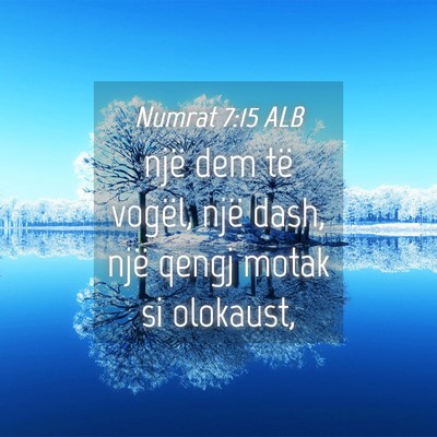 Picture 04 - Numrat 7:15 ALB - një dem të vogël, një dash, një qengj motak - Bible Verse Picture