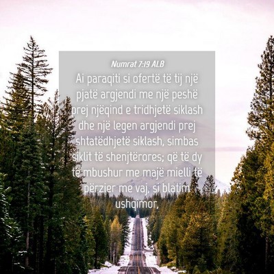 Picture 04 - Numrat 7:19 ALB - Ai paraqiti si ofertë të tij një pjatë - Bible Verse Picture