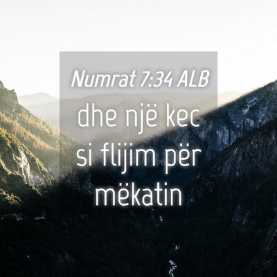 Picture 04 - Numrat 7:34 ALB - dhe një kec si flijim për - Bible Verse Picture