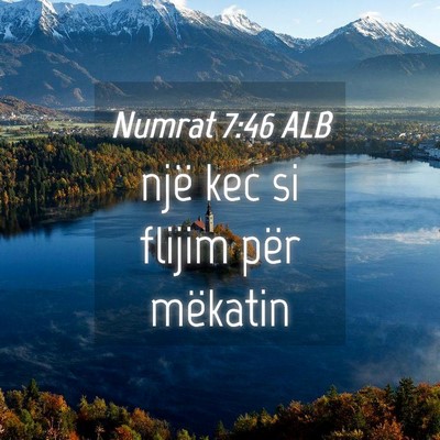 Picture 04 - Numrat 7:46 ALB - një kec si flijim për - Bible Verse Picture