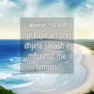 Picture 04 - Numrat 7:50 ALB - një kupë ari prej dhjetë siklash e mbushur me - Bible Verse Picture